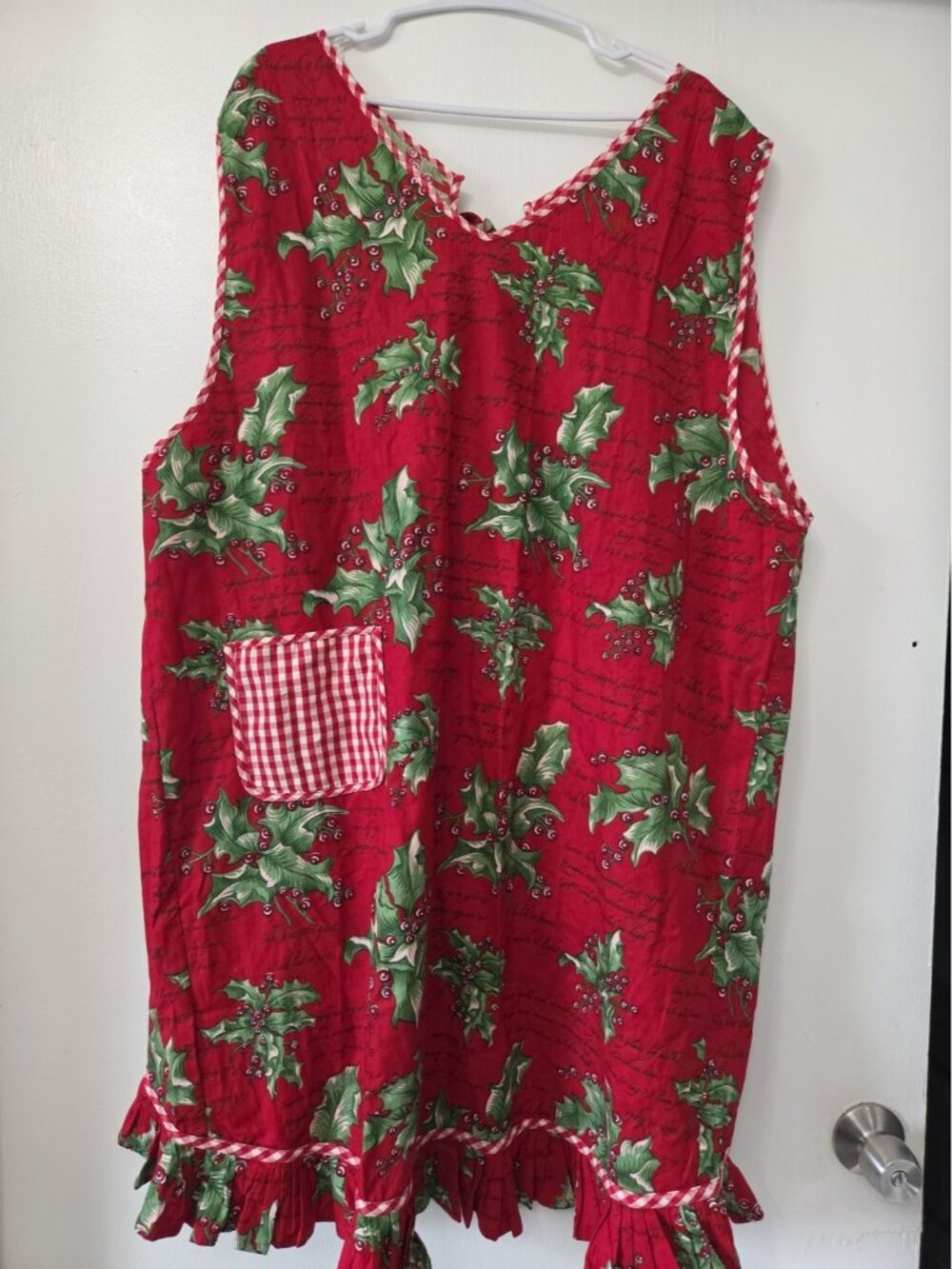 NEW NWT April Cornell Modern Prairie Holly Song Pinafore Christmas Apron 1 size